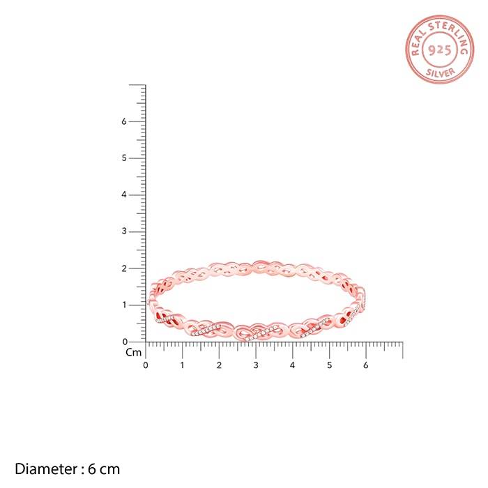 Giva 925 Silver Rose Gold Sparkle In Grace Bangle : BR0958