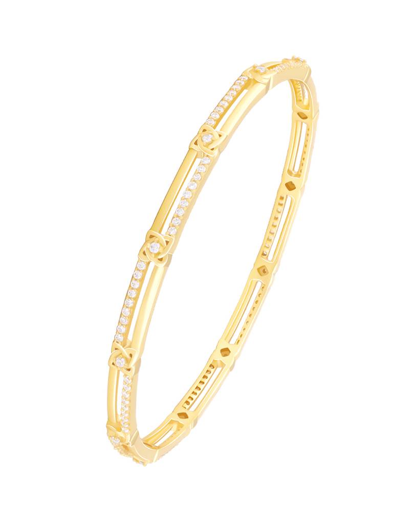Giva 925 Sterling Silver Golden Dual Line Bangle
