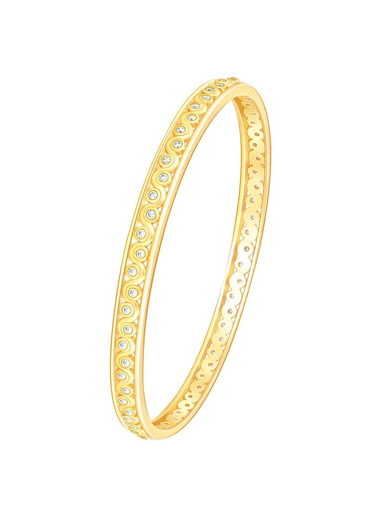 Giva 925 Sterling Silver Golden Wavy Bangle