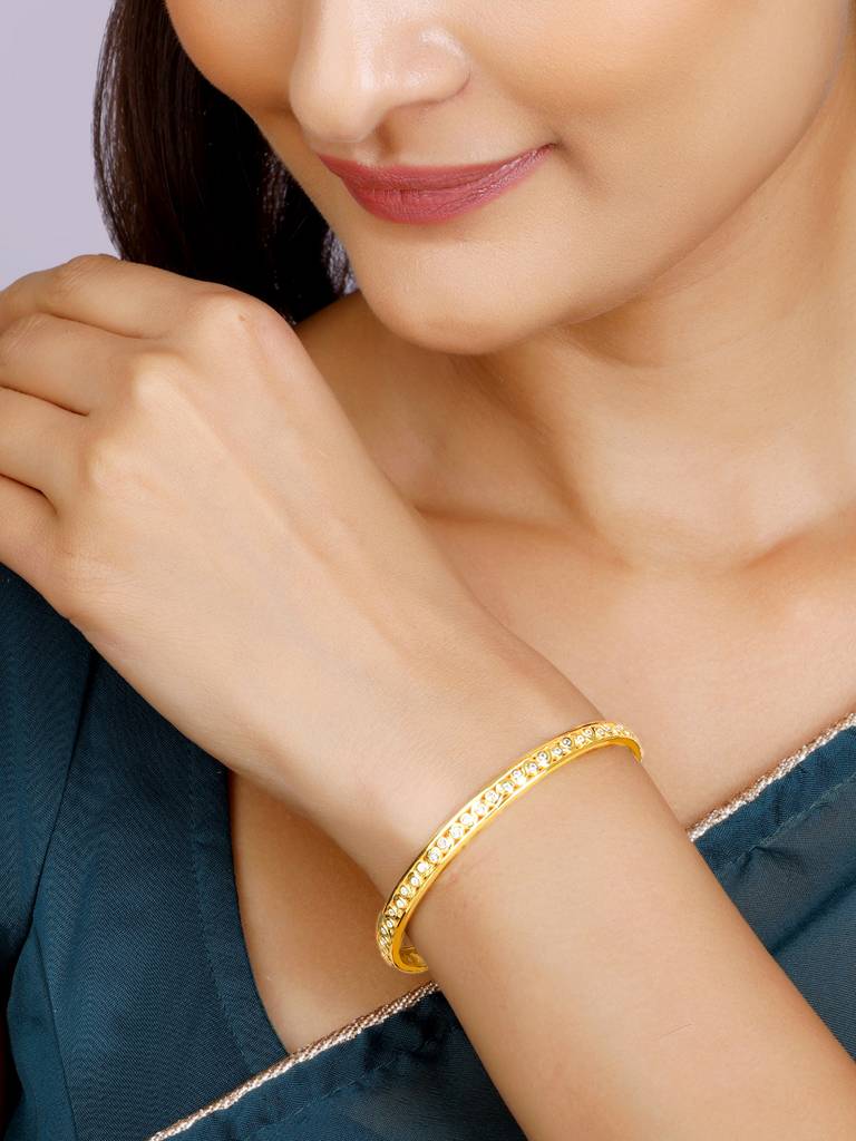 Giva 925 Sterling Silver Golden Wavy Bangle