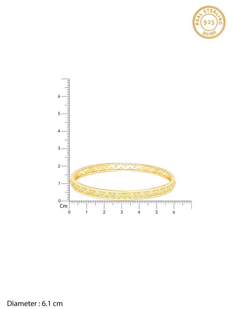 Giva 925 Sterling Silver Golden Wavy Bangle