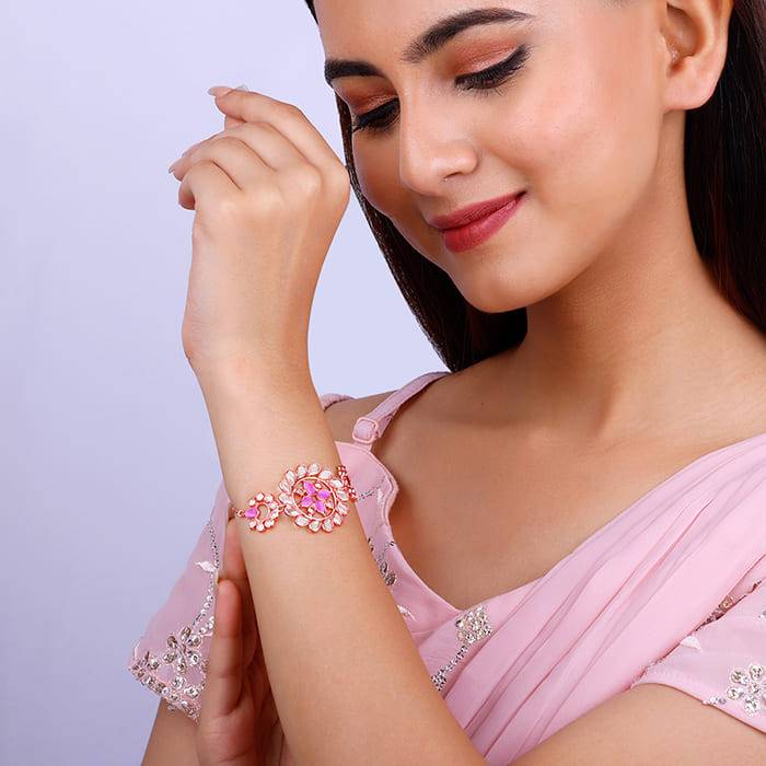 Giva 925 Silver Ghoomar Bracelet Adjustable : BR0961