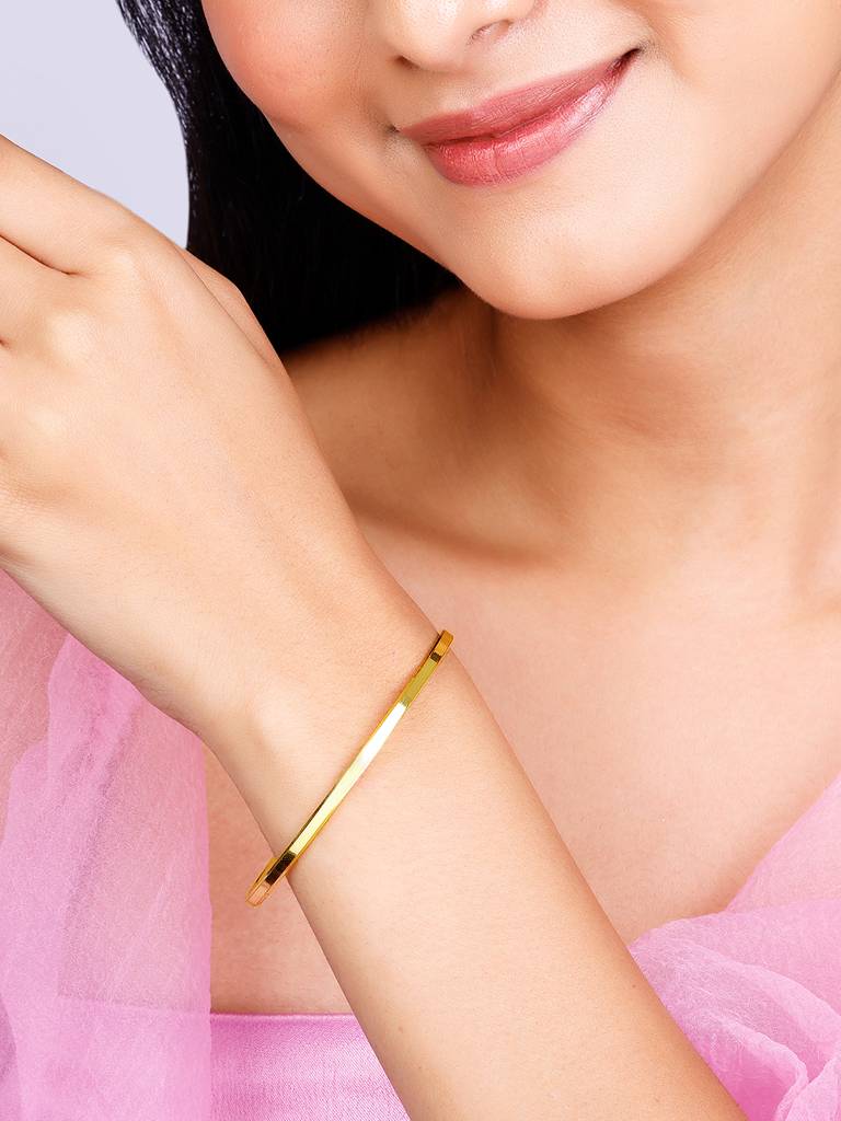 Giva 925 Sterling Silver Golden Classic Kada Bangle