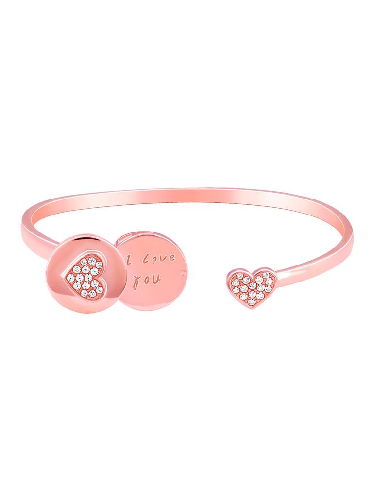 Giva 925 Silver Rose Gold Custom Adjustable I Love You Bracelet : BR0971