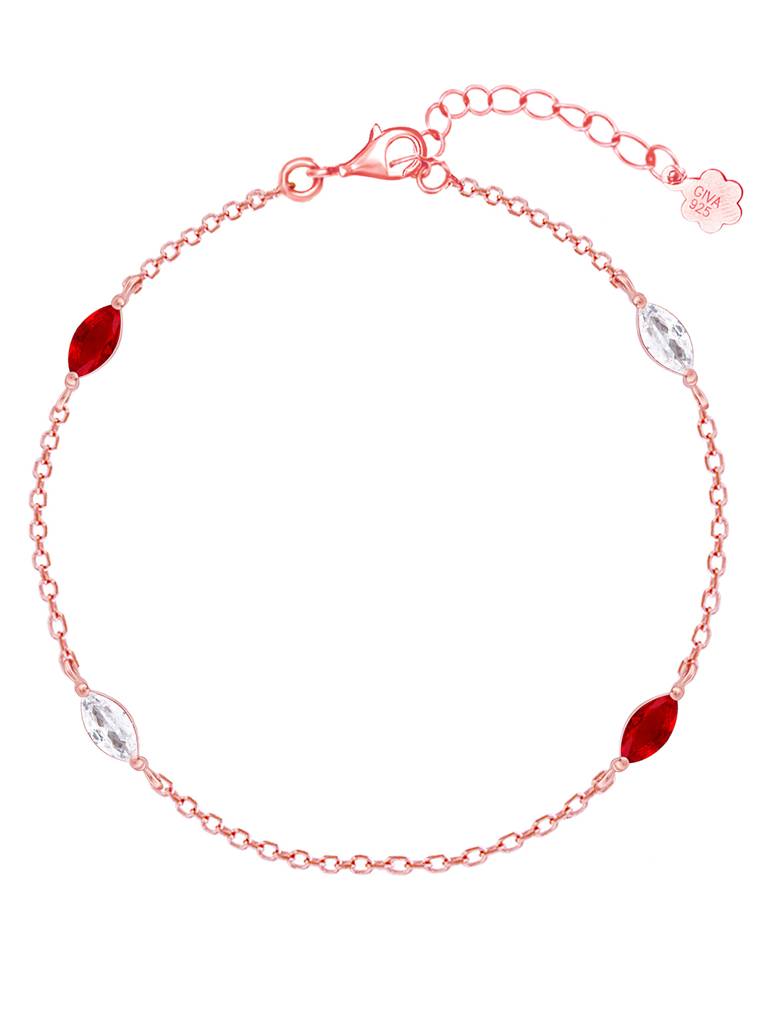 Giva 925 Silver Rose Gold Love'S Eye Bracelet Adjustable : BR0972