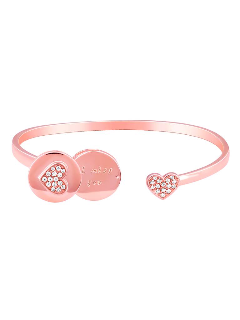 Giva 925 Silver Rose Gold Custom I Miss You Bracelet Adjustable : BR0981