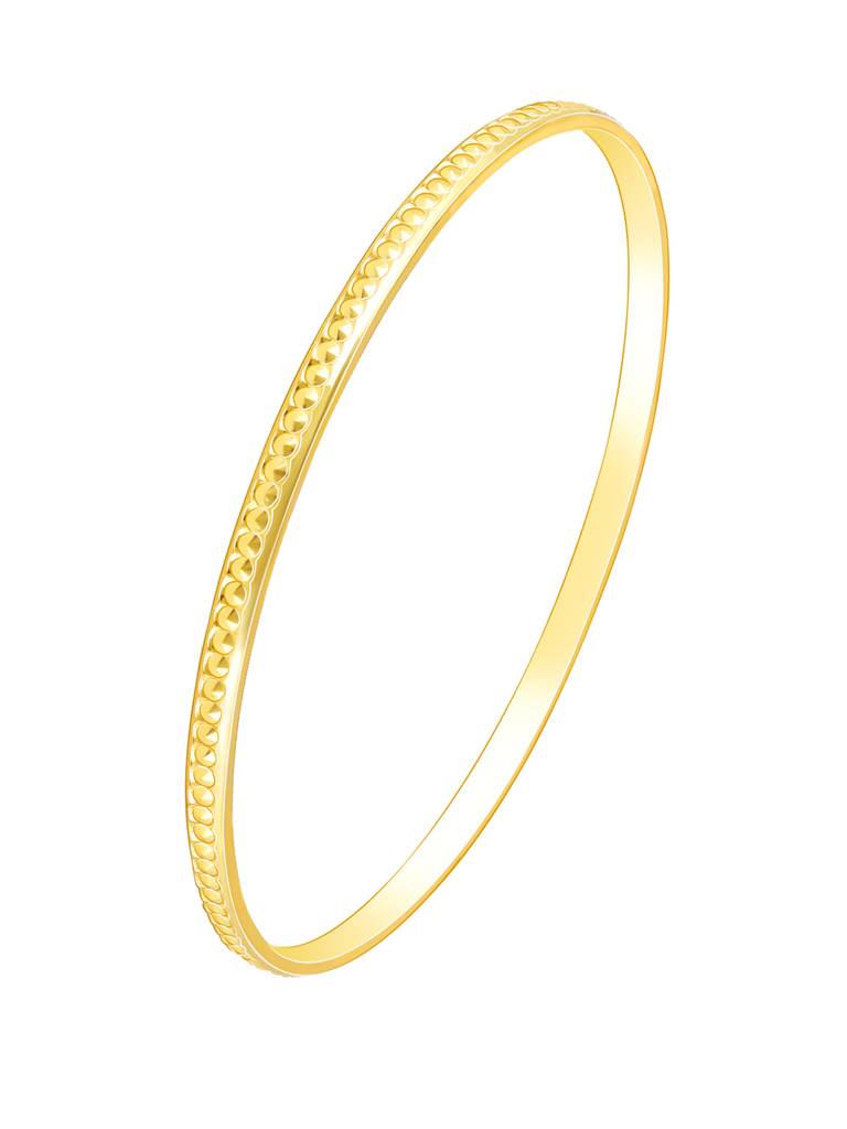 Giva 925 Silver Golden Crater Cuts Bangle Fixed Size : BR0985
