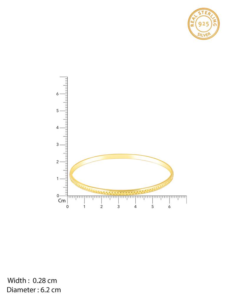 Giva 925 Silver Golden Crater Cuts Bangle Fixed Size : BR0985