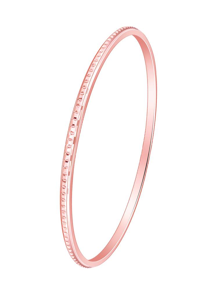 Giva 925 Silver Rose Gold Circle Patterned Bangle Fixed Size : BR0987