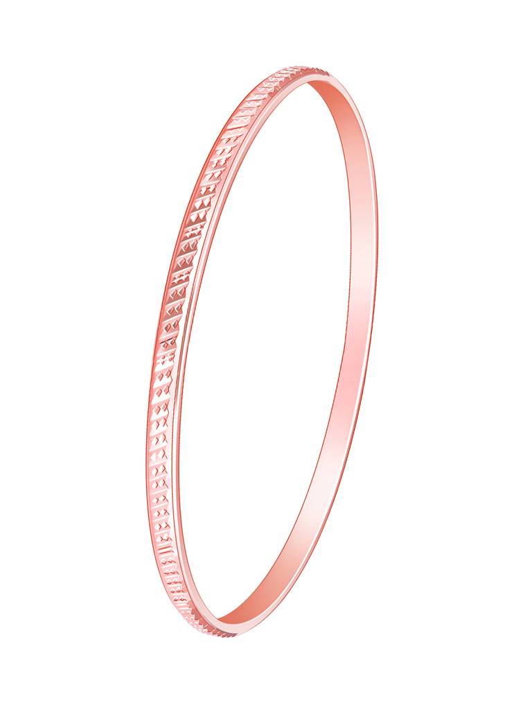 Giva 925 Silver Rose Gold Cubical Shine Bangle Fixed Size : BR0988