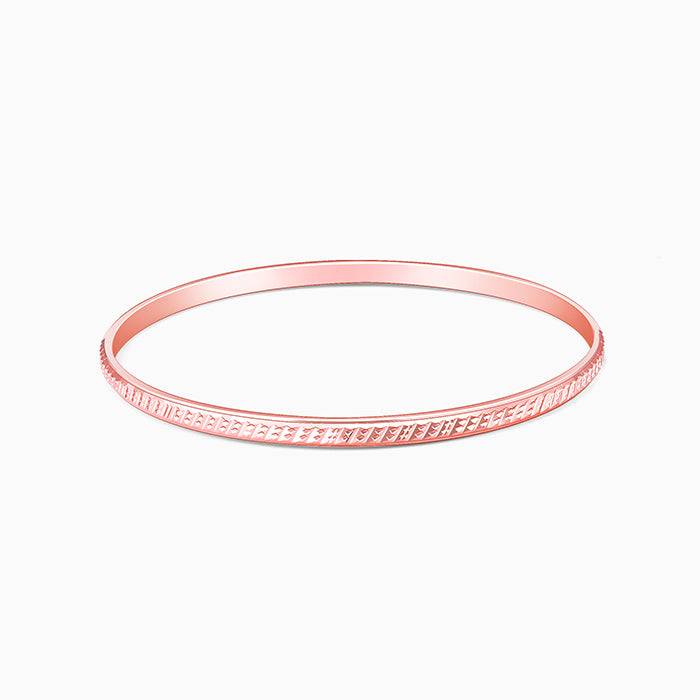 Giva 925 Silver Rose Gold Cubical Shine Bangle Fixed Size : BR0988