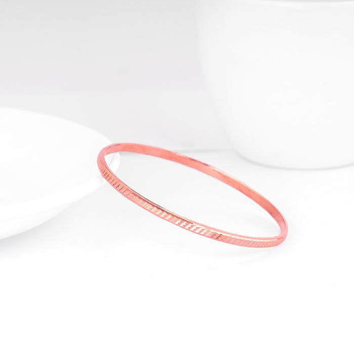 Giva 925 Silver Rose Gold Cubical Shine Bangle Fixed Size : BR0988