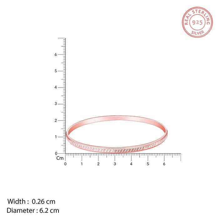 Giva 925 Silver Rose Gold Cubical Shine Bangle Fixed Size : BR0988