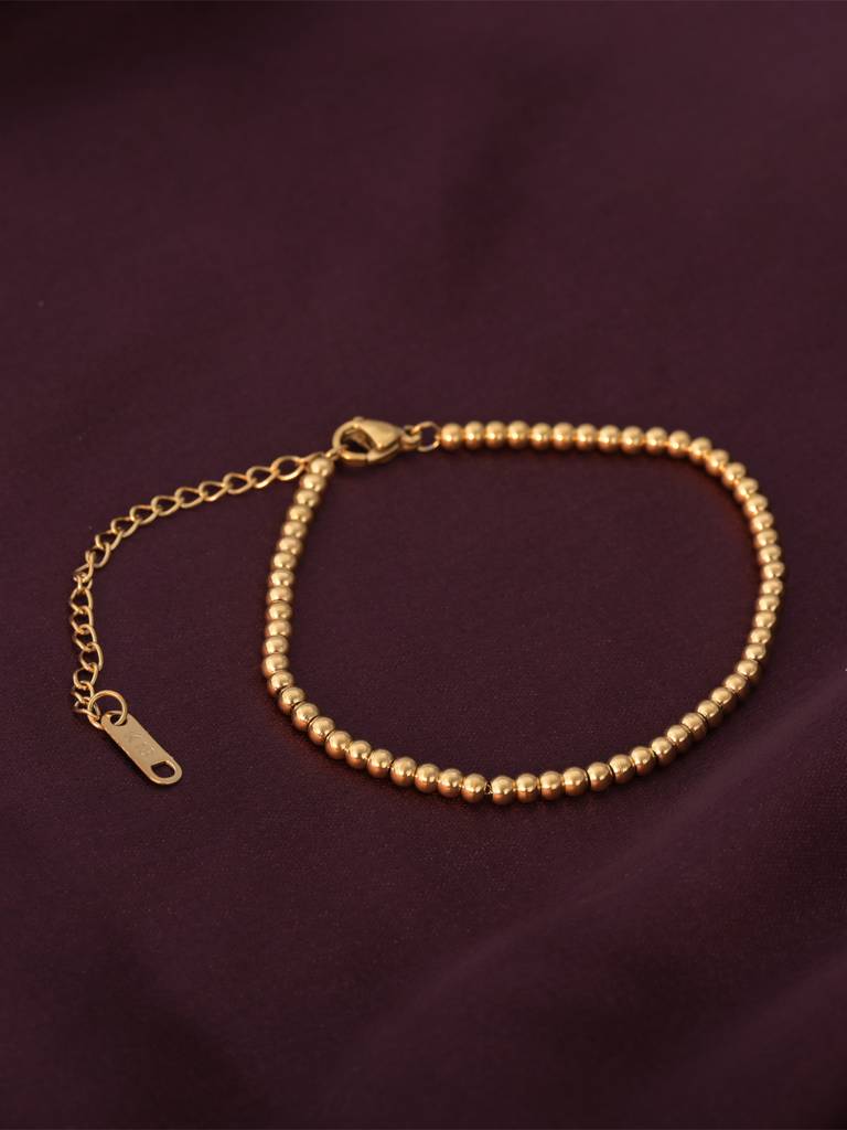 Stainless Steel Beaded Ball Bracelet : BR098
