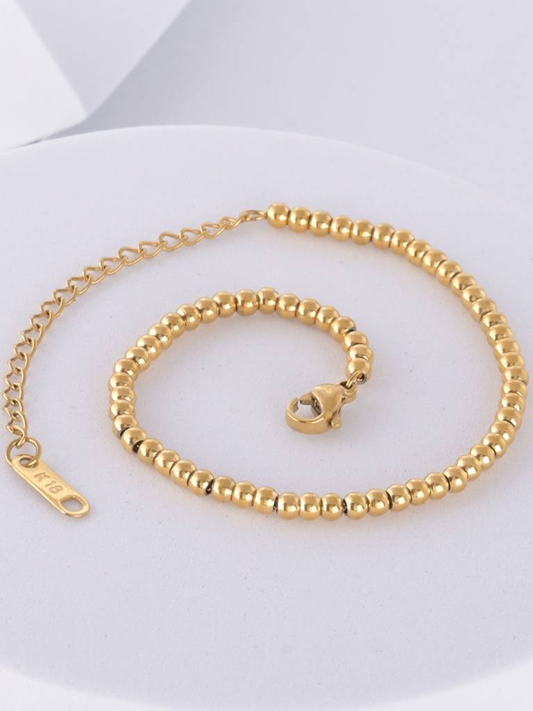 Stainless Steel Beaded Ball Bracelet : BR098