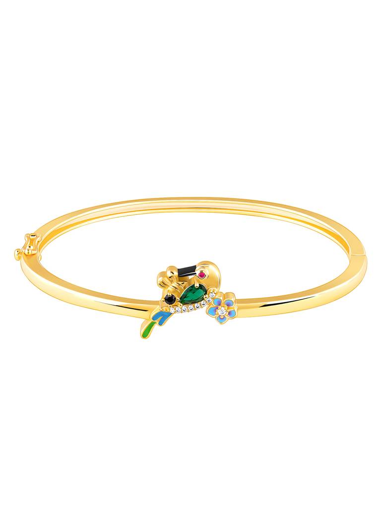 925 Silver Golden Just Bee-Ing Bracelet,One Size For Women : BR0991