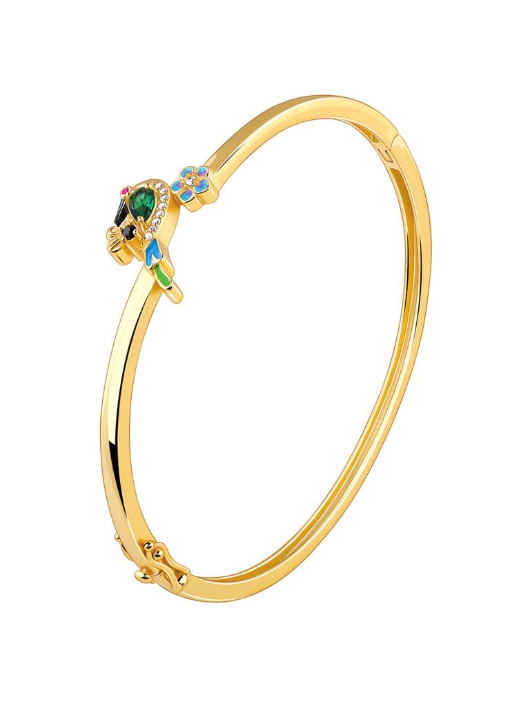 925 Silver Golden Just Bee-Ing Bracelet,One Size For Women : BR0991