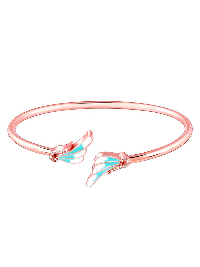 925 Silver Rose Gold Spread Your Wings Bracelet For Women : BR0992