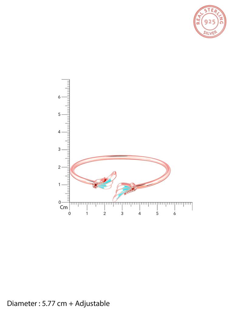 925 Silver Rose Gold Spread Your Wings Bracelet For Women : BR0992