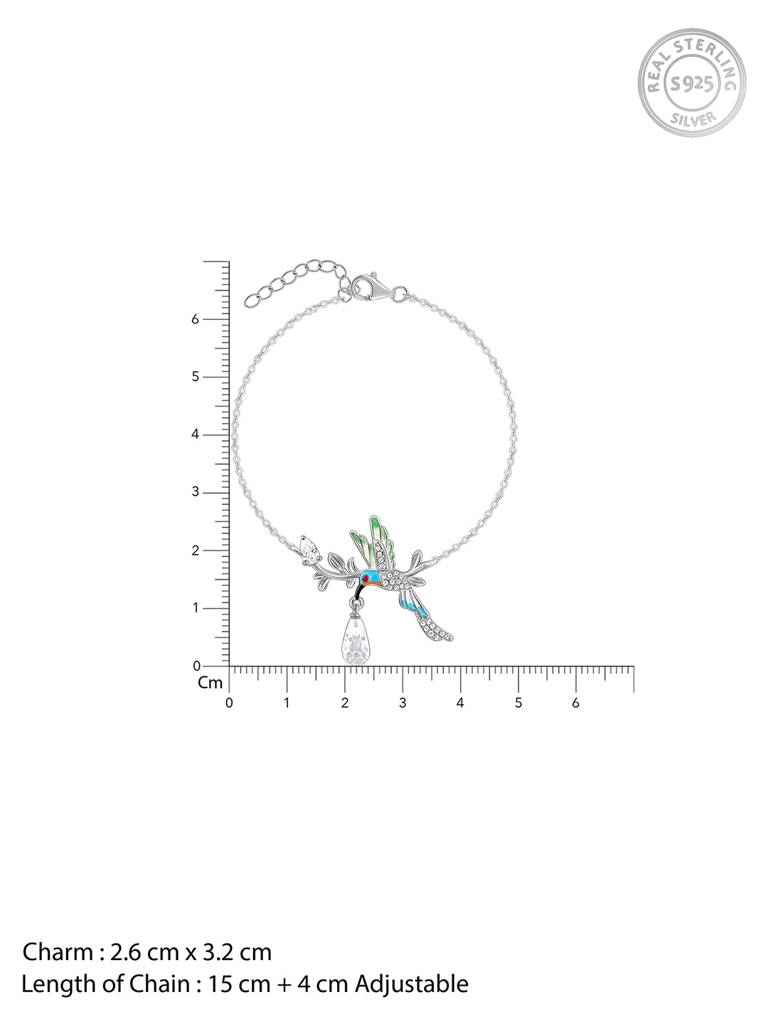 925 Silver Happy Bird Bracelet For Women : BR0997