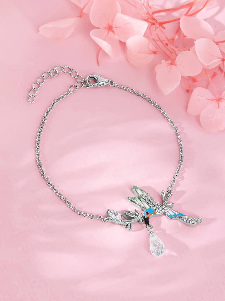 925 Silver Happy Bird Bracelet For Women : BR0997