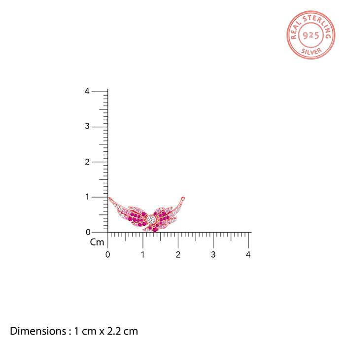 Giva 925 Silver Rose Gold Fly In Pink Set Of Four| Gifts For Women And Girls | With Certif : BR0999PD02412R01689ER02639