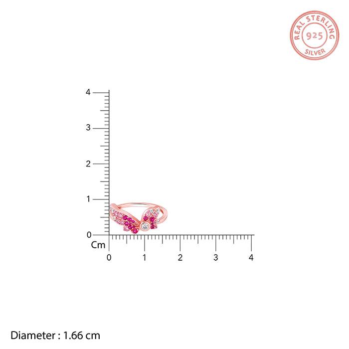 Giva 925 Silver Rose Gold Fly In Pink Set Of Four| Gifts For Women And Girls | With Certif : BR0999PD02412R01689ER02639