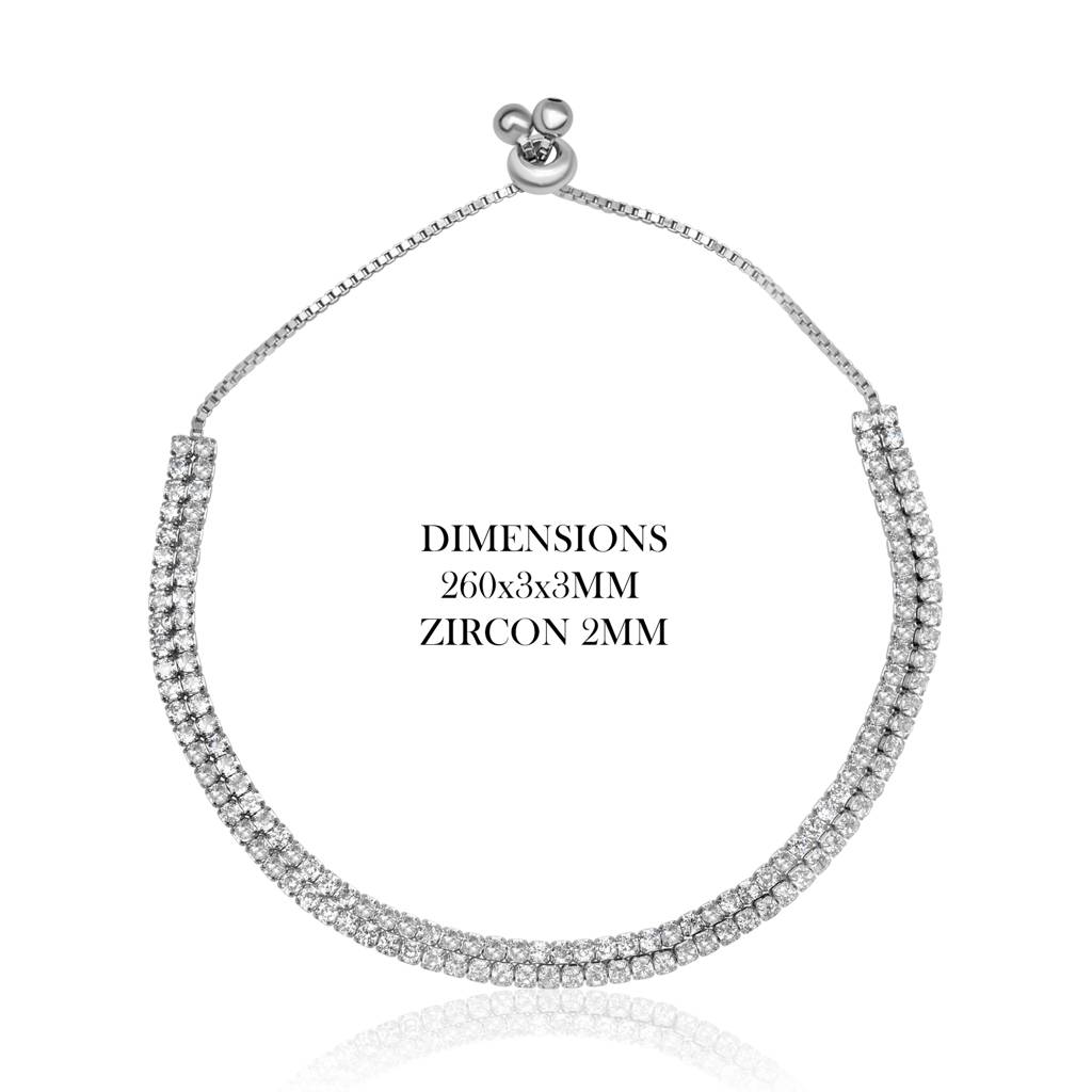925 Sterling Silver Zircon Bracelet For Women | Tennis Silver Bracelet : BR1045