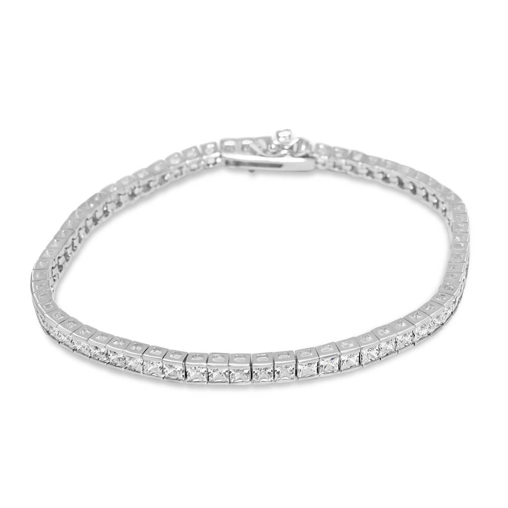 925 Pure Silver Tennis Chunky Bracelet |Moissanite Statement Bracelet : BR1047