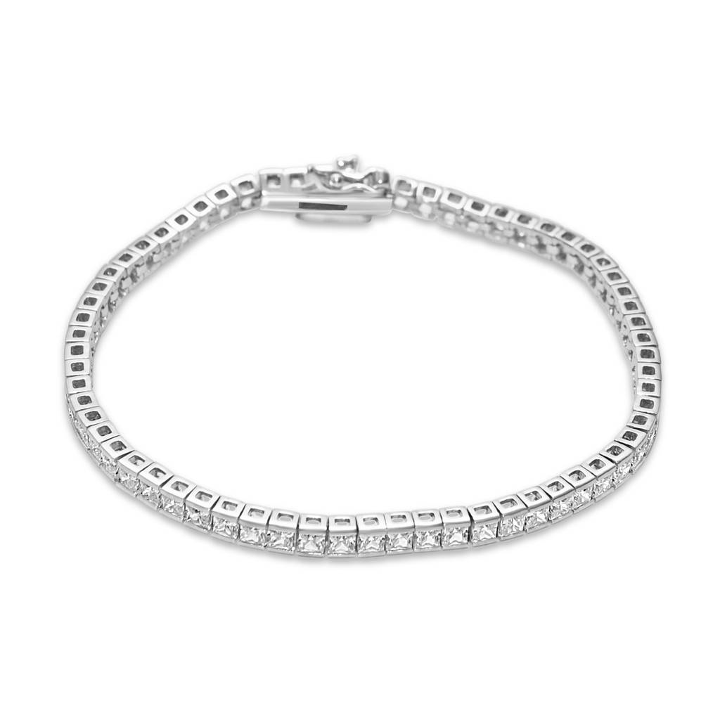 925 Pure Silver Tennis Chunky Bracelet |Moissanite Statement Bracelet : BR1047