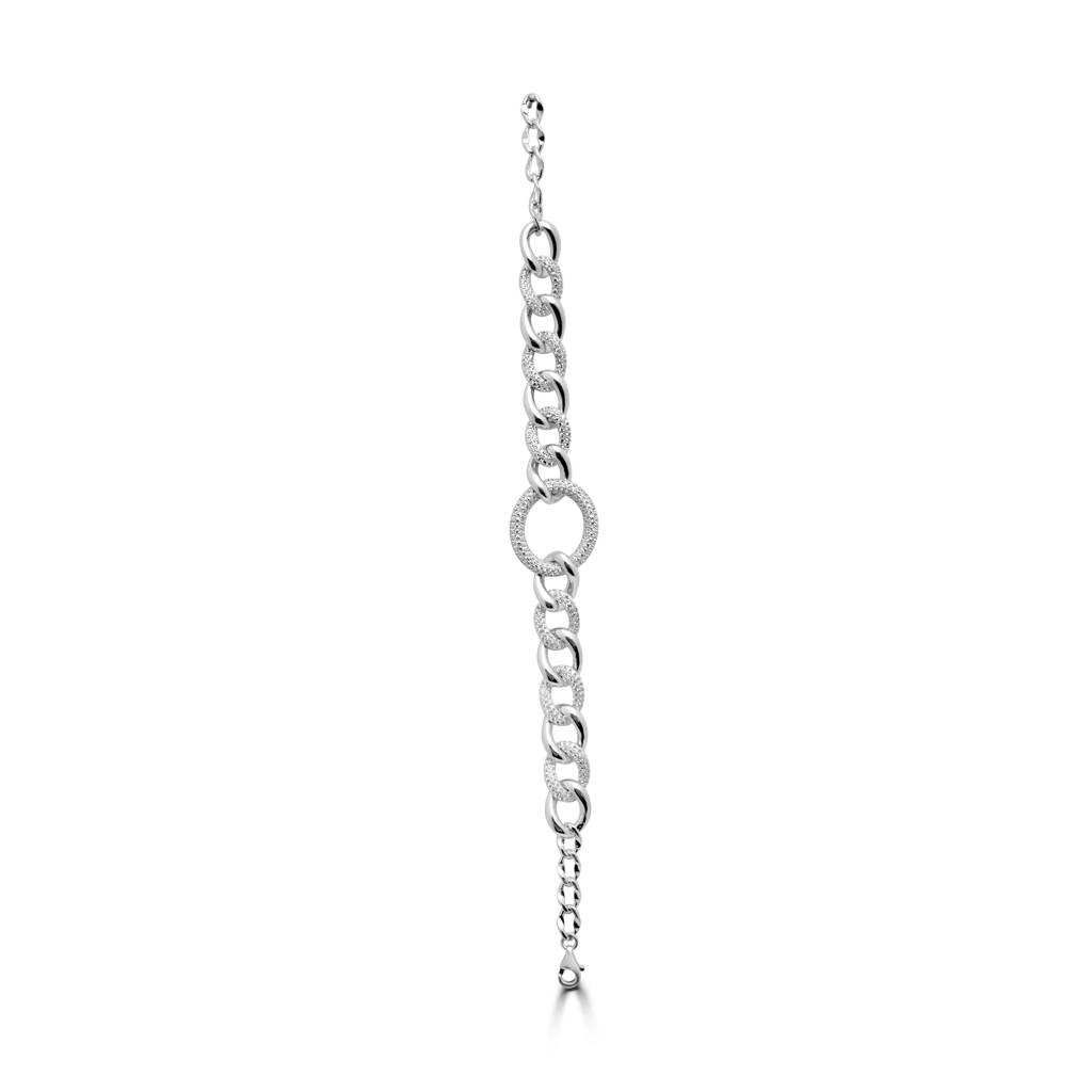 925 Pure Iced Twisted Curb Link Chain Bracelet | Minimalist Large Bracelet : BR1059