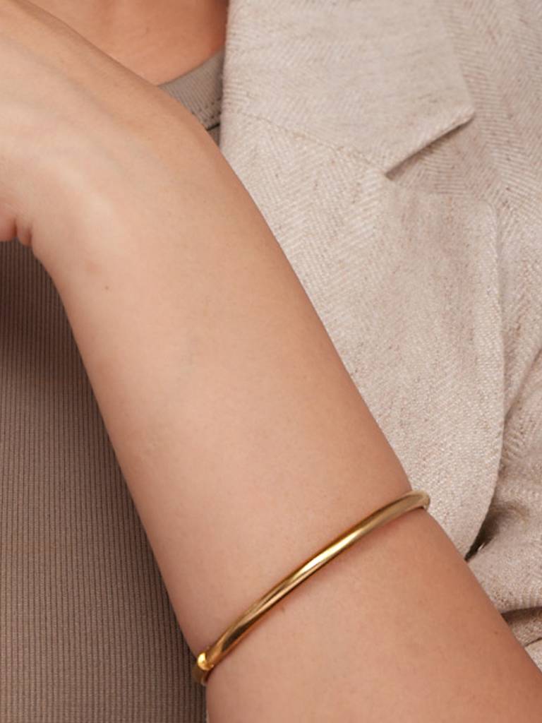 Stainless Steel Women'S Classic Gold Bangle Bracelet : BR127