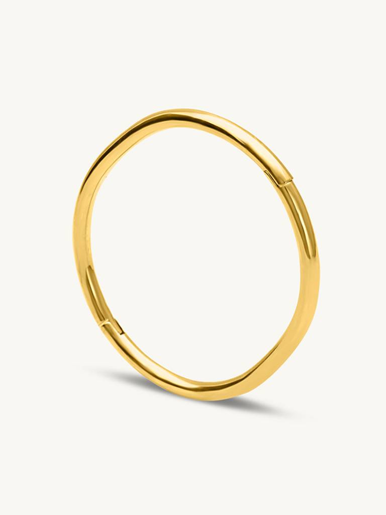 Stainless Steel Women'S Gilded Oval Bangle Bracelet : BR128