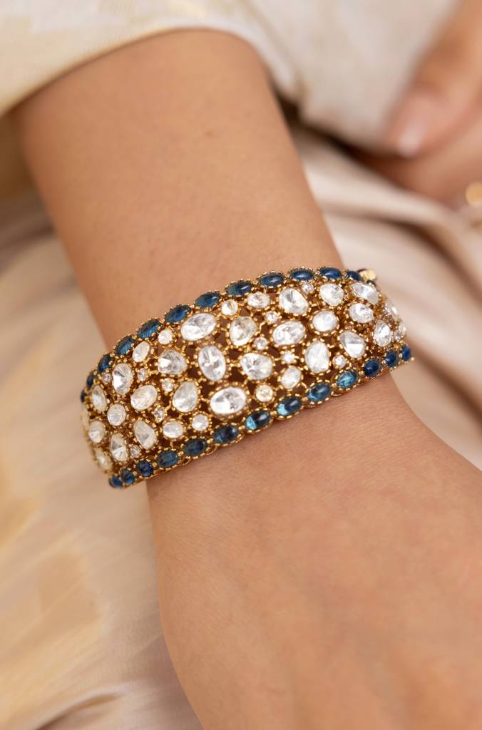 Two Tone 7mm Rope Twist Wire Rhodium Plated Bangle Bracelet With