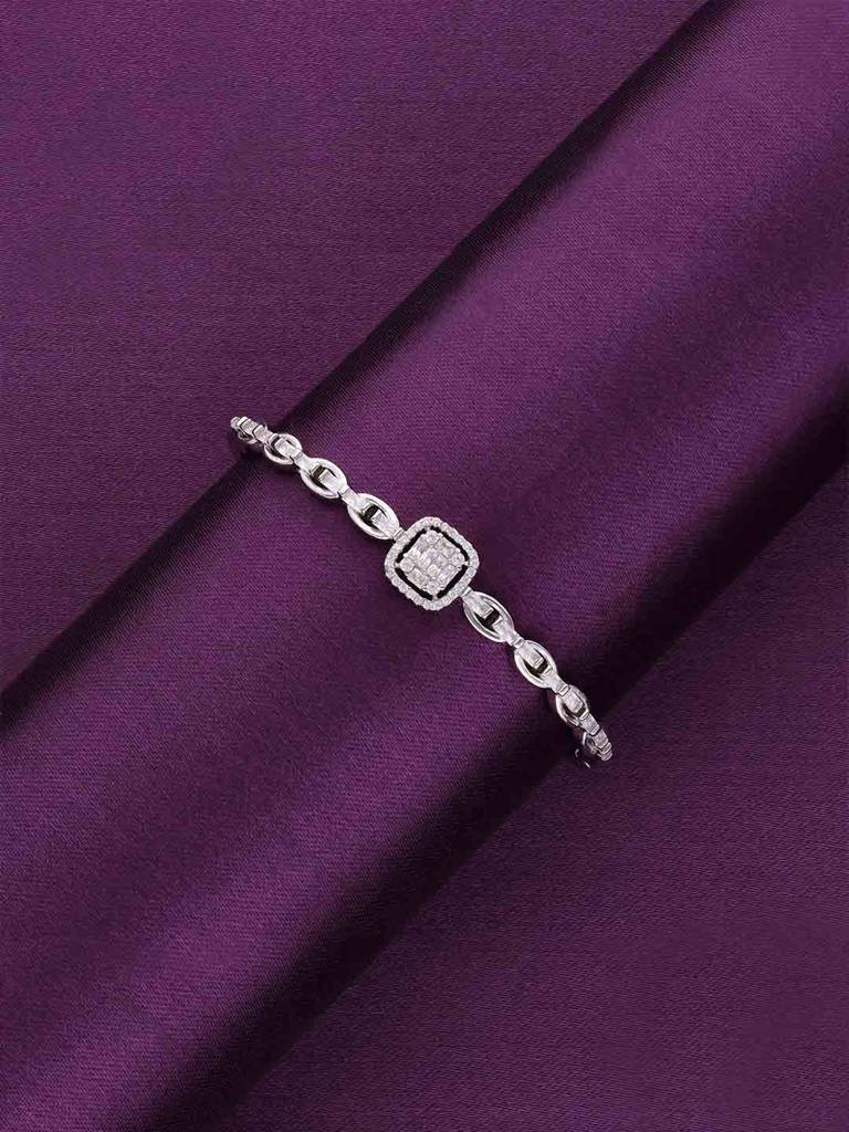 Dazzling Droplets Zircon Bangle Bracelet : BRBN105-S-NA
