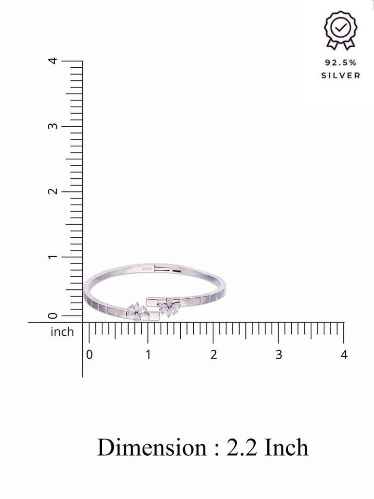 Stylish Floral Cut Zircon Bangle Bracelet : BRBN109-S-NA