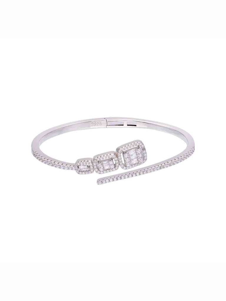 Bold Baguettes Zircon Bangle Bracelet : BRBN113-S-NA