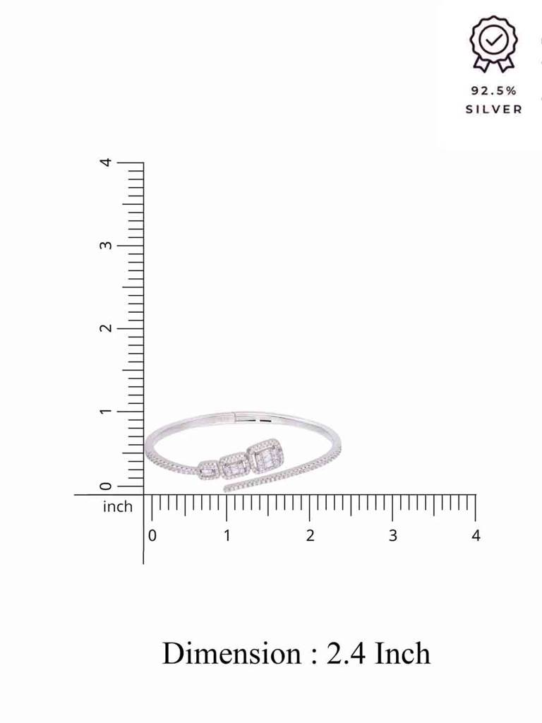 Bold Baguettes Zircon Bangle Bracelet : BRBN113-S-NA