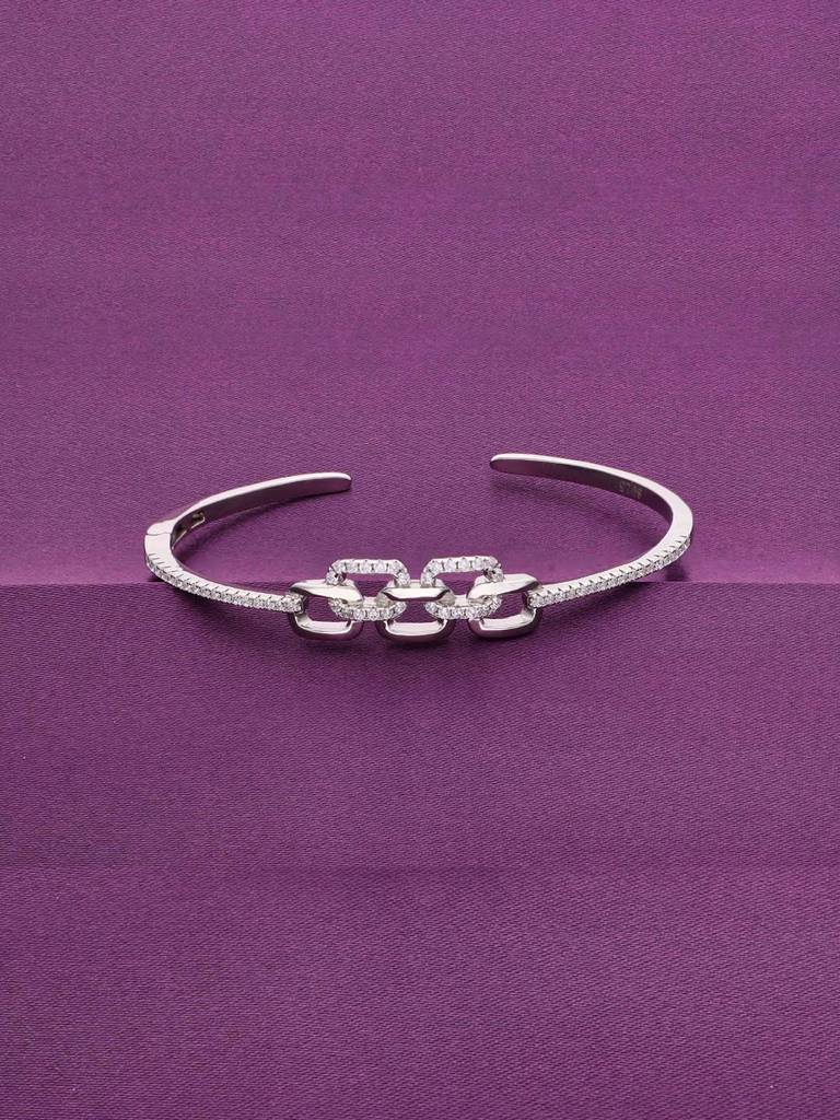 Stunning Intertwined Chain Bangle Bracelet : BRBN121-S-NA