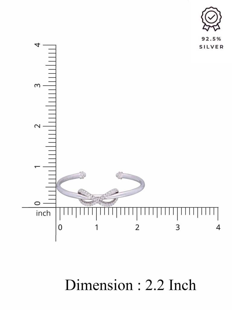Classic Infinity Silver Bangle Bracelet : BRBN45-S-NA