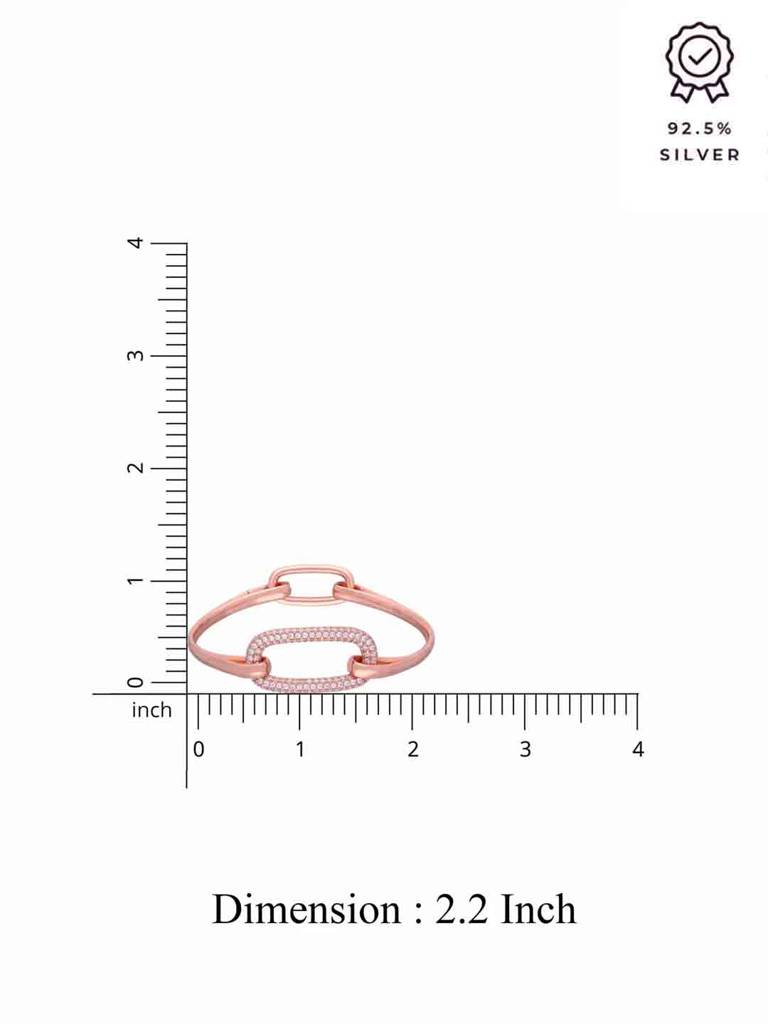 Sliding Ring Chain Rose Gold Bangle Bracelet : BRBN47-RG-NA