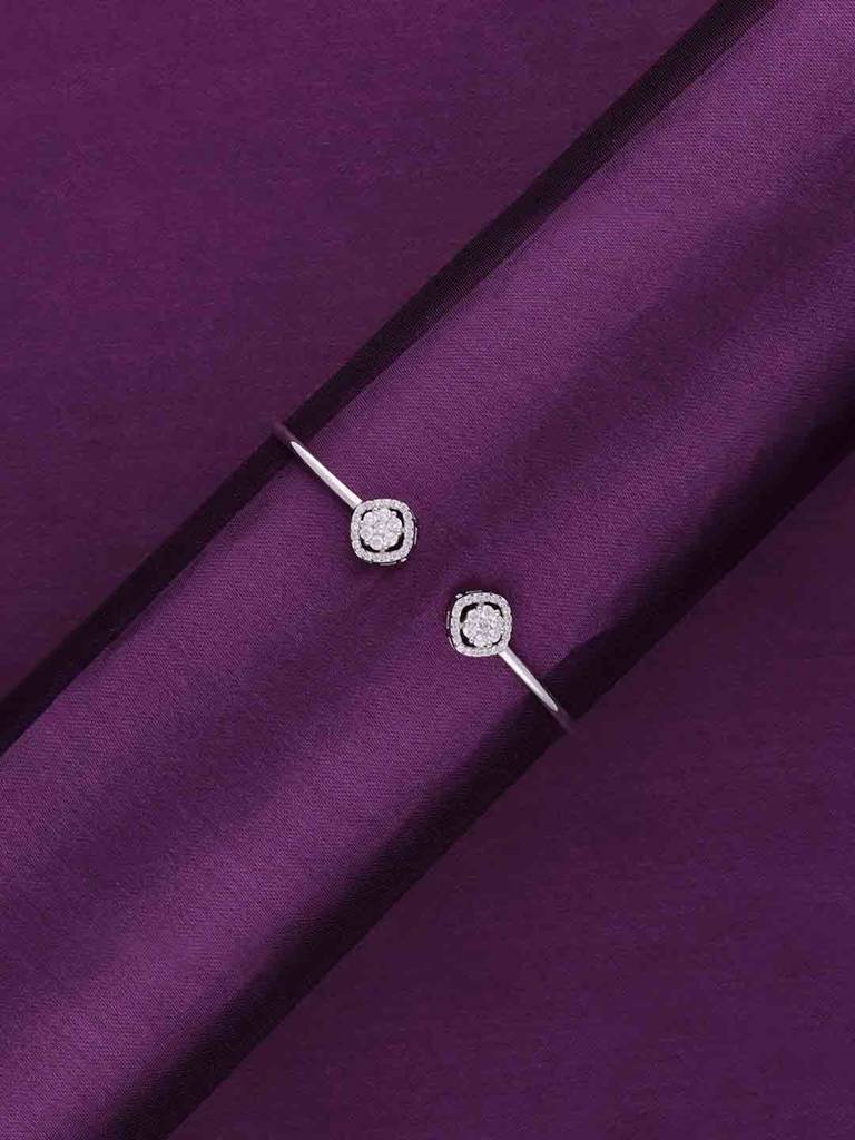 Dazzling Dots Silver Bangle Bracelet : BRBN71-S-NA