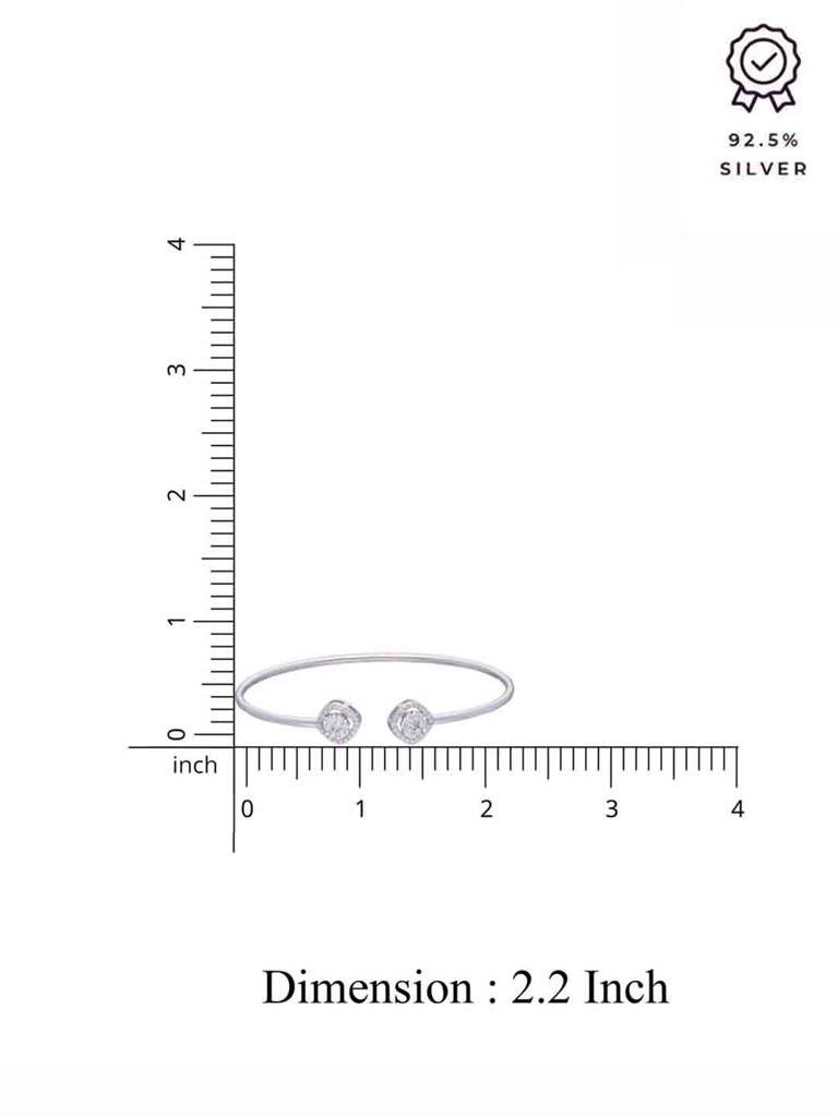 Dazzling Dots Silver Bangle Bracelet : BRBN71-S-NA