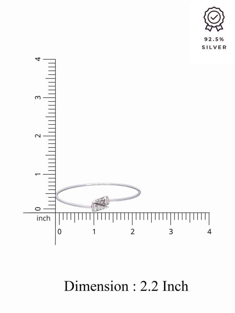 Twin Pyramids Silver Bangle Bracelet : BRBN72-S-NA
