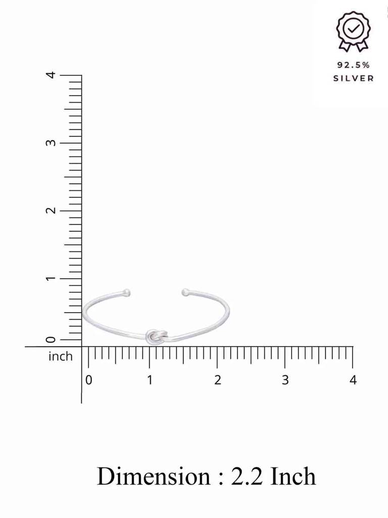 Shimmering Slipknot Silver Bangle Bracelet : BRBN75-S-NA