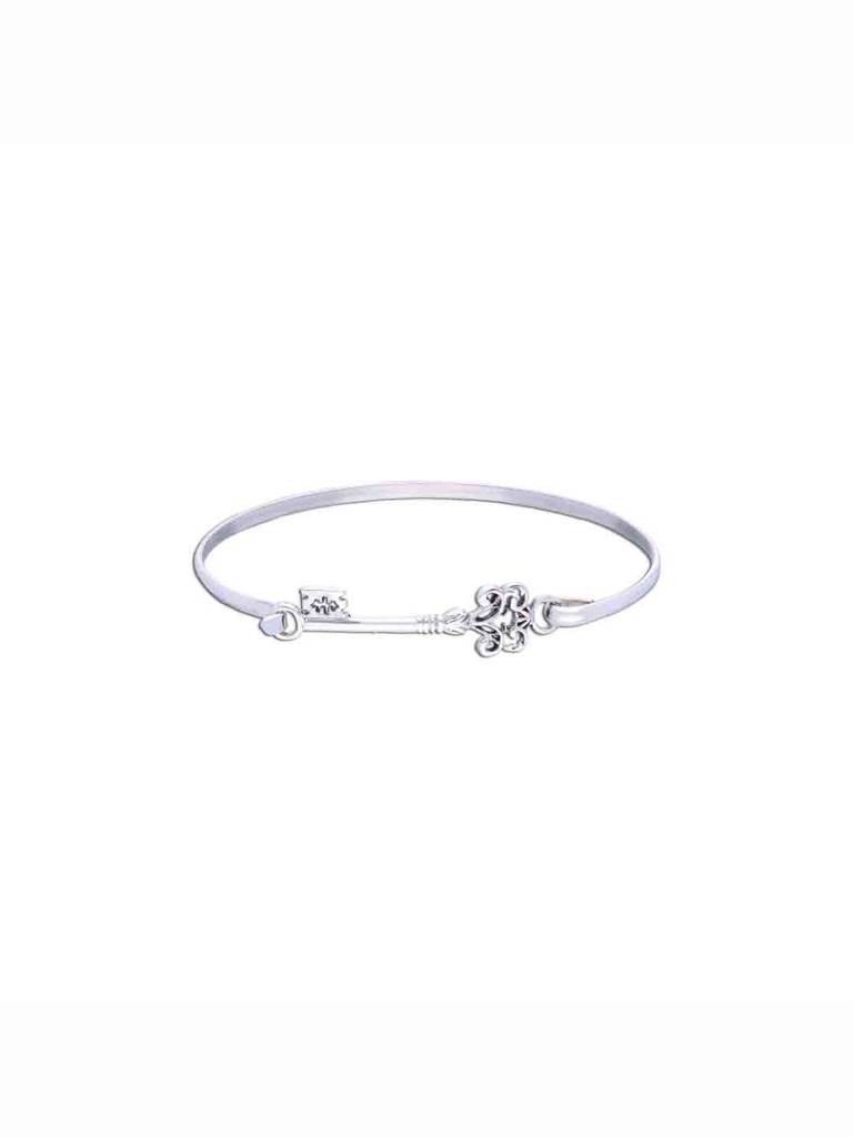 Exquisitely Aesthetic Silver Bangle Bracelet : BRBN78-S-NA