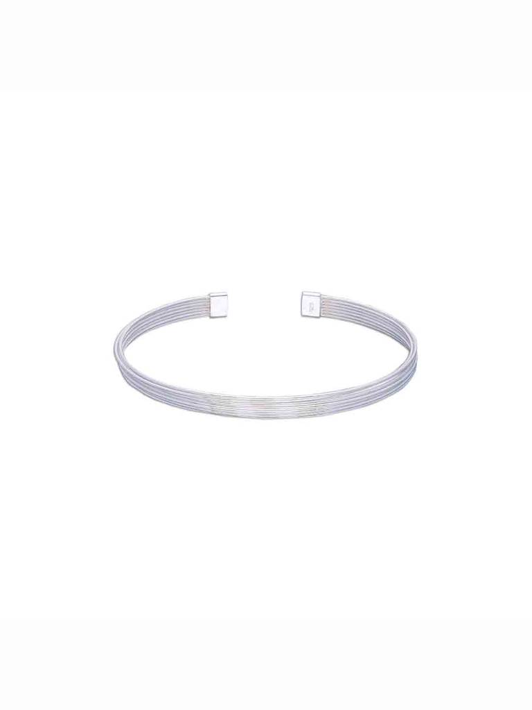 Stringed Splendour Silver Bangle Bracelet : BRBN79-S-NA