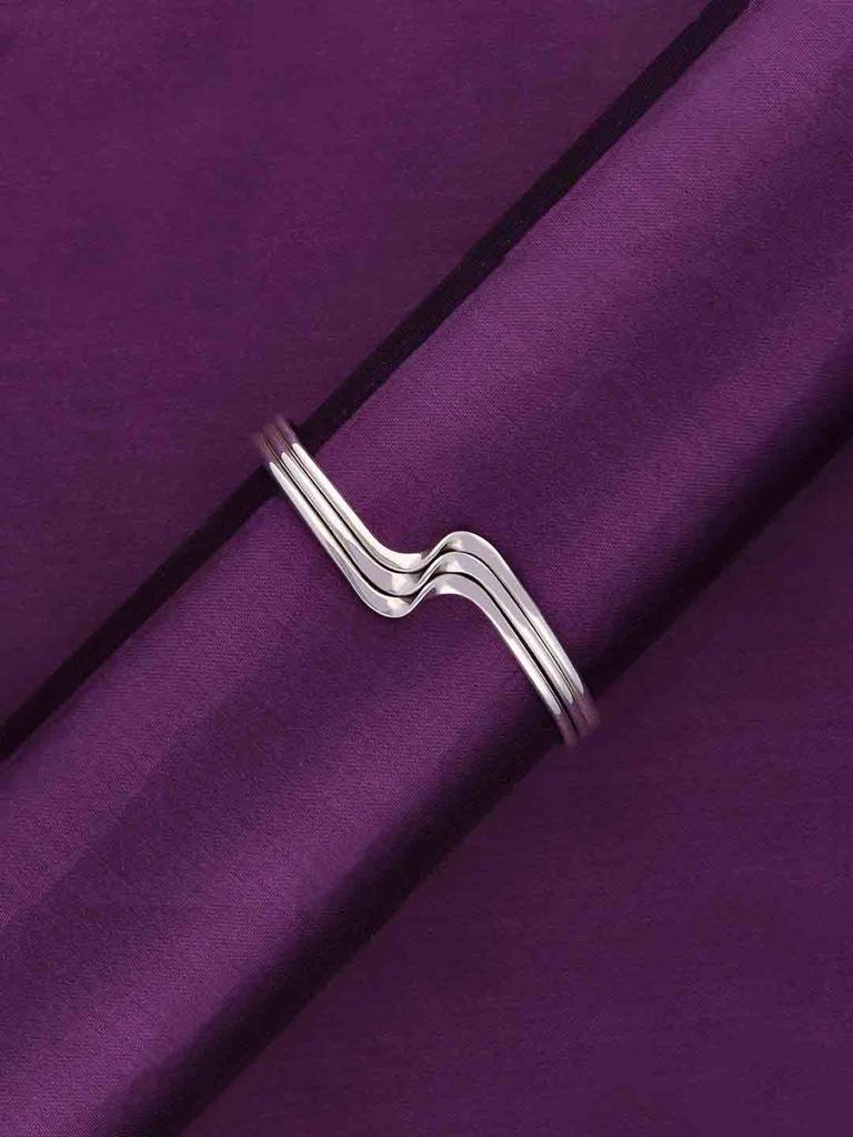 Sterling Waves Silver Bangle Bracelet : BRBN82-S-NA