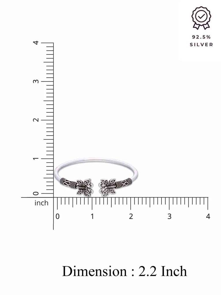 Butterfly Pair Silver Bangle Bracelet : BRBN84-S-NA