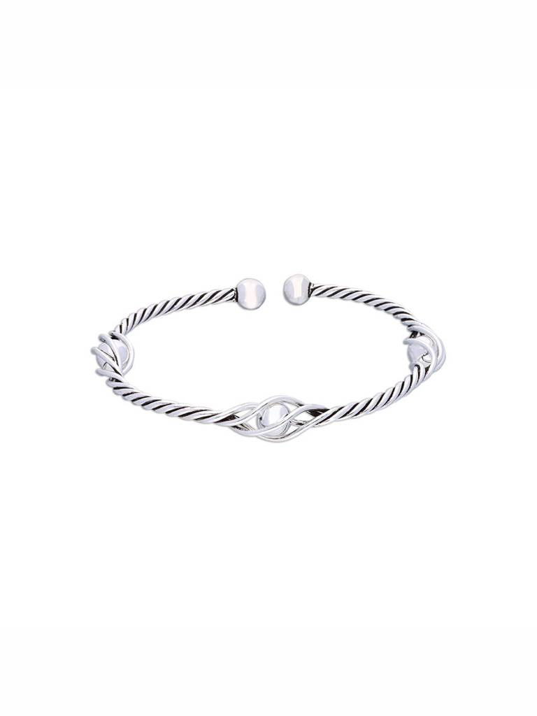 Cocooned Charisma Silver Bangle Bracelet : BRBN87-S-NA